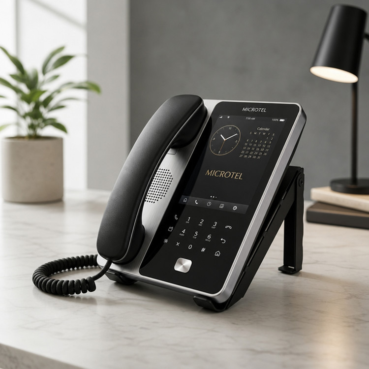 پایه نگهدارنده تلفن ثابت UNUM مدل PJ107 مناسب میز کار، دفتر اداری و استفاده رومیزی