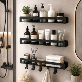 شلف فلزی حمام مدل فروردین PJ337 با ابعاد 40×10 سانتیمتر، دارای سه طبقه جادار و آویز کاربردی در طبقه سوم است. پوشش رنگ الکترواستاتیک در دو رنگ مشکی و سفید، دوام بالا و مقاومت در برابر رطوبت را تضمین میکند.